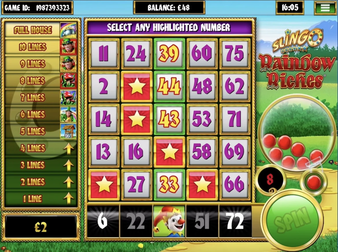 Slingo Raindow Riches