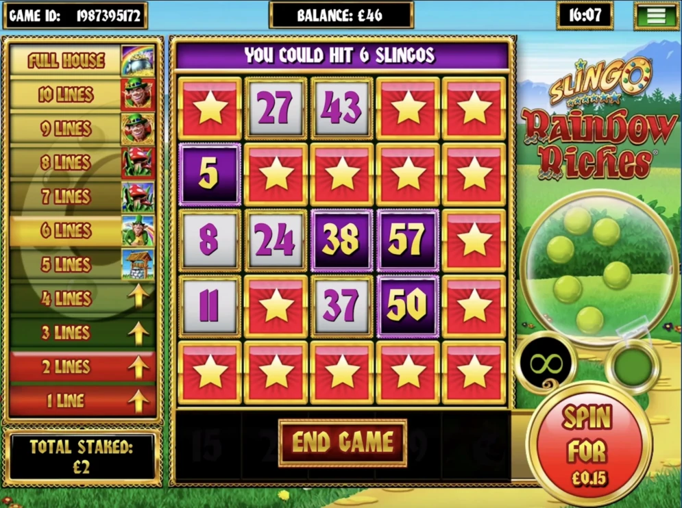 Slingo Raindow Riches