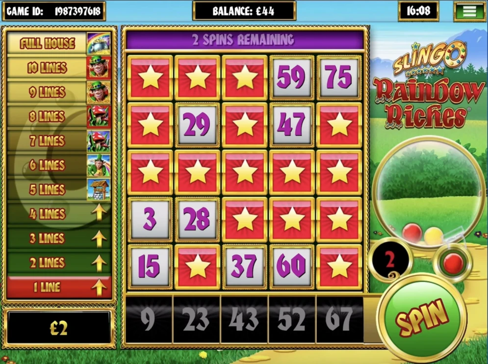 Slingo Raindow Riches
