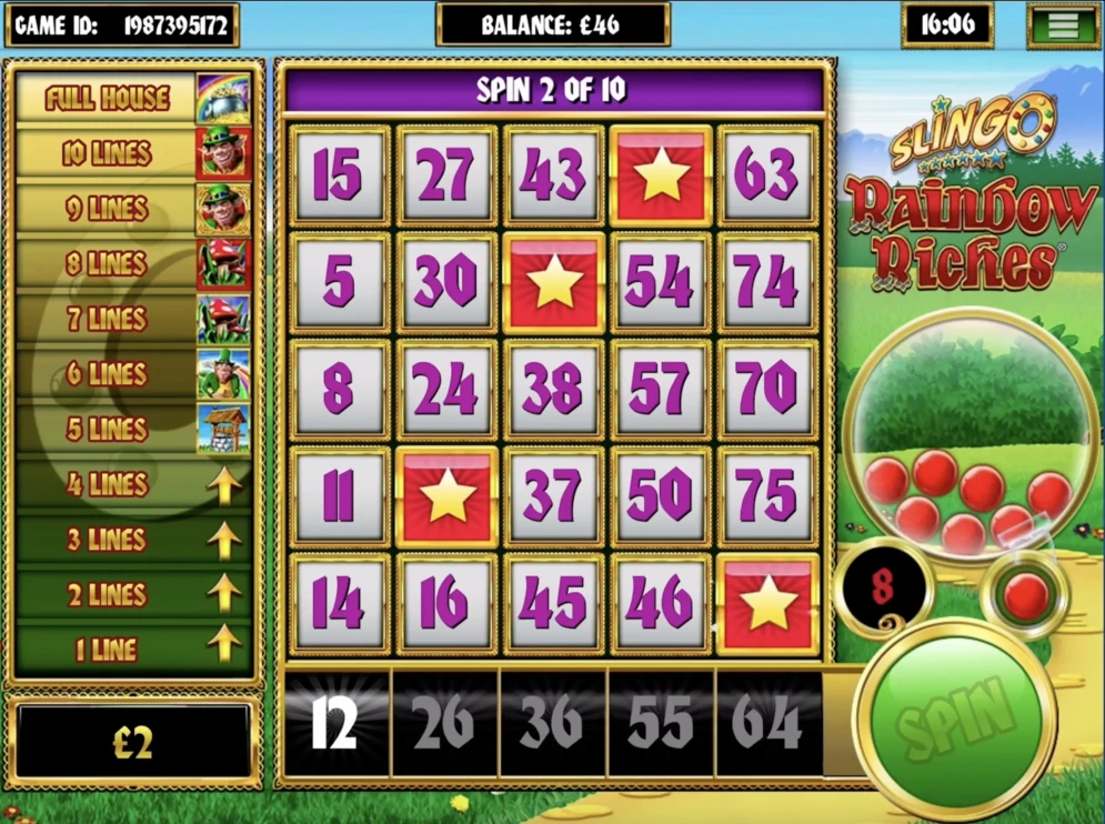 Slingo Raindow Riches