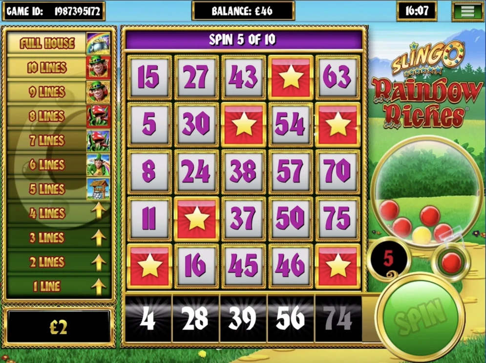 Slingo Raindow Riches Slot