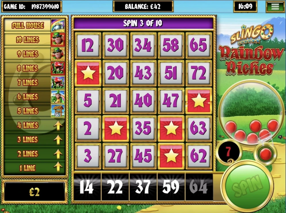 Slingo Raindow Riches
