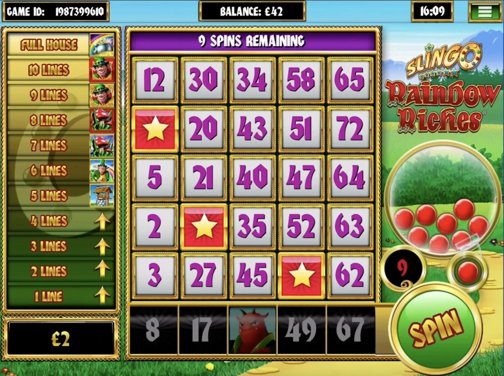 Slingo Raindow Riches